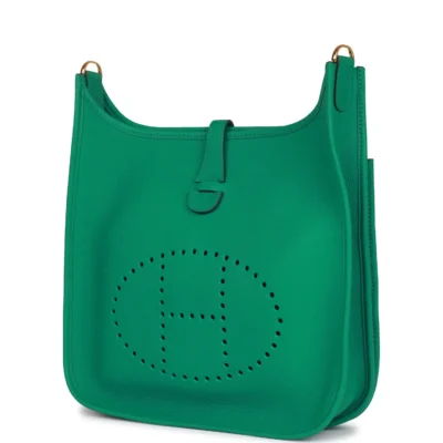 456f20425d1ff943e2dab8068c076293 Hermès Evelyne III PM Vert Jade Clemence Gold Hardware