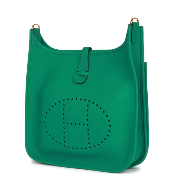 456f20425d1ff943e2dab8068c076293 Hermès Evelyne III PM Vert Jade Clemence Gold Hardware