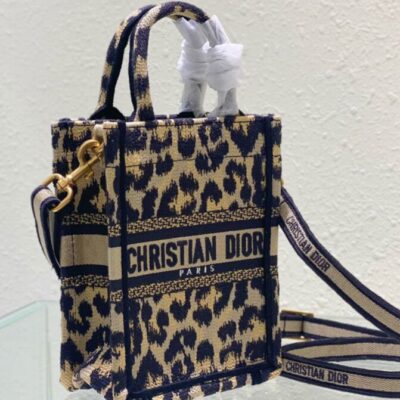 Dior Mini Dior Book Tote Phone Bag Coffee