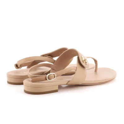 Chanel Women's Turnlock CC Thong Sandals Leather