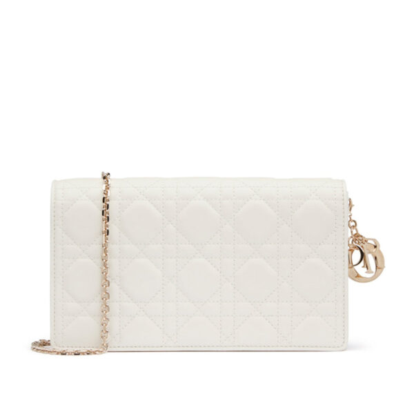 45d4dcea081b431b4ffbb2b44ef9c608 Dior Lady Dior Pouch in Latte Cannage Lambskin