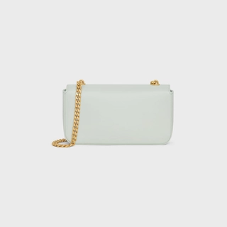 45ff54ca113759da51618ed712a7f9ec CHAIN SHOULDER BAG TRIOMPHE IN SHINY CALFSKIN JADE