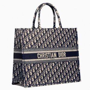 cabas DIOR Book en bleu Oblique toile