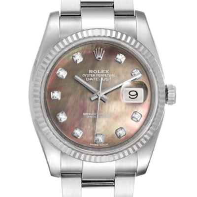 46b518f78d37940482a6acae83d8f3c4 Rolex Datejust 116234BKMDO 36MM Mother of Pearl Dial Silver-tone Case