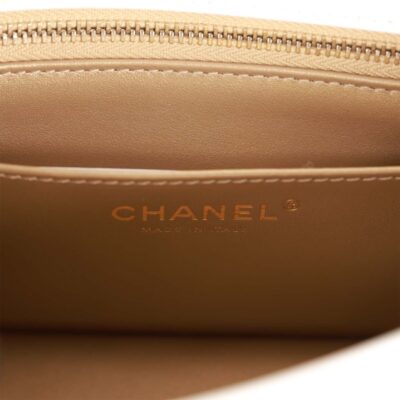 46c8b5963e3a7bafa6127eb1459dc2d3 Chanel Pearl Crush Mini Square Flap Bag White Lambskin Light Gold Hardware