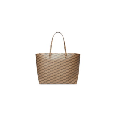 SIGNATURE LARGE EAST-WEST SHOPPER BAG BB MONOGRAM COATED CANVAS IN BEIGE