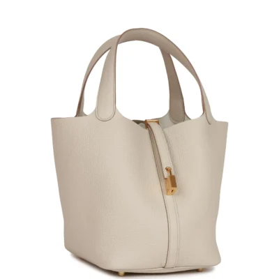 Hermès Picotin Lock 22 Beton Clemence Gold Hardware