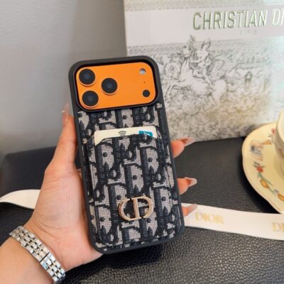 Dior Card Holder Fabric Full-Cover Phone Case