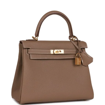 480ee924f1b8d7b9dbf1a6fbd3ce3026 Hermès Kelly Retourne 25 Etoupe Togo Gold Hardware