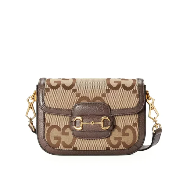 488c6364f66c6079e7b2dad01955ff1a Gucci Gucci Horsebit 1955 Jumbo GG Mini Bag in Camel/Ebony