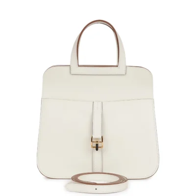 Hermès Halzan 25 White Evercolor Gold Hardware