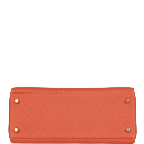 Hermès Kelly Retourne 28 Orange Togo Gold Hardware