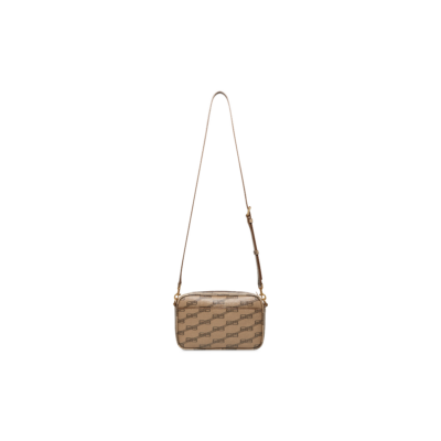 WOMEN'S SIGNATURE SMALL CAMERA BAG BB MONOGRAM COATED CANVAS IN BEIGE