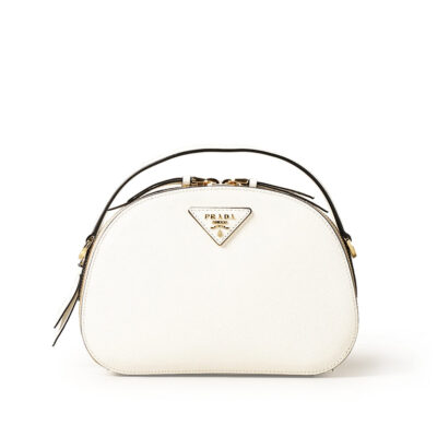 Prada Saffiano Leather Odette Bag in White