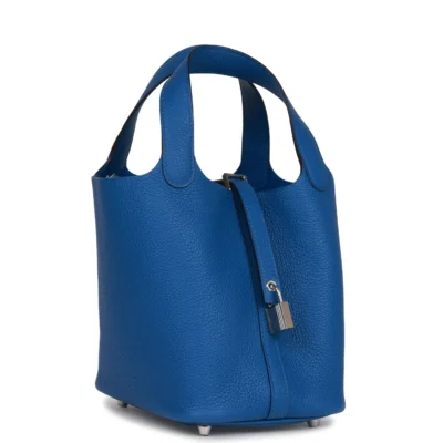 Hermès Picotin Lock 18 Bleu France Clemence Palladium Hardware