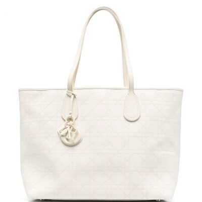 Christian Dior Cannage logo lettering tote