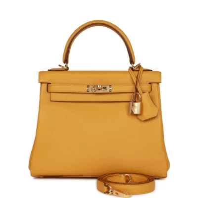 4add67ec21c97ca6ad5182e277d88806 Hermès Kelly Retourne 25 Jaune Ambre Swift Gold Hardware
