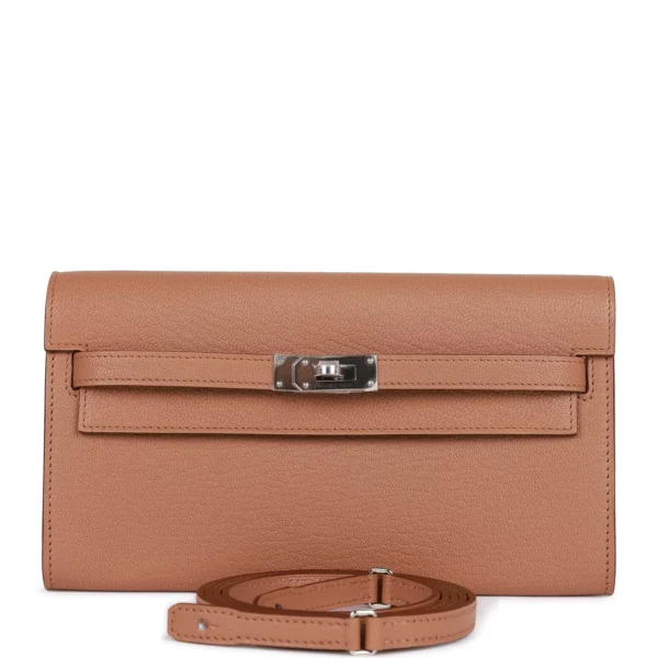 Hermès Kelly Wallet To Go Quebracho Chevre Palladium Hardware