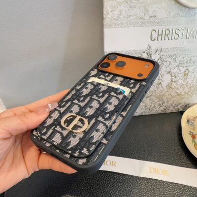 Dior Card Holder Fabric Full-Cover Phone Case