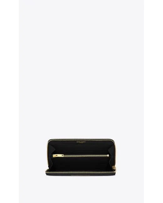 4c22f2794eef66e896dbfd86e7bf8c46 YSL Cassandre Matelasse Zip Around Wallet in Grain de Poudre Embossed Leather