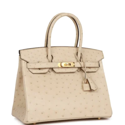 Hermès Birkin 30 Parchemin Ostrich Gold Hardware