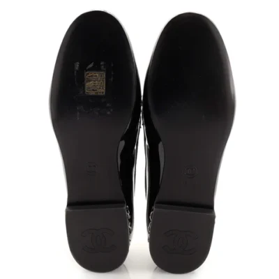 Chanel Women's Woven CC Chain Loafers Patent