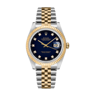 ساعة رولكس Datejust 16233BLDJ 36MM Vignette مينا باللون الأزرق بعلبة فضية