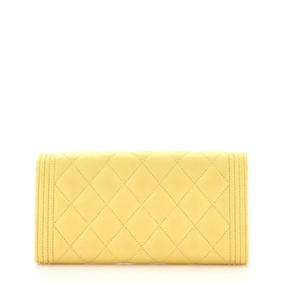 Chanel Boy Flap Wallet Quilted Lambskin Long