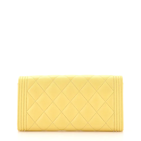 Chanel Boy Flap Wallet Quilted Lambskin Long