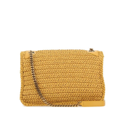 YSL Niki Medium Chain Bag in Raffia and Leather