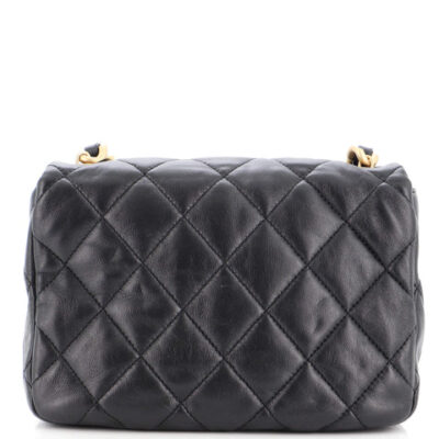 CHANEL Lacquered Metal CC Flap gesteppt Small Tasche aus Lammleder