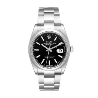 劳力士 Datejust m126200-0004 36MM 表盘黑色银色表壳腕表