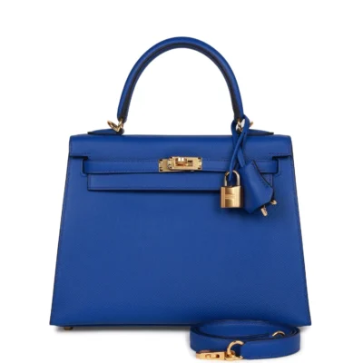 4ed6674bbe6a17ce8202d996e5ebcab9 Hermès Kelly Sellier 25 Bleu Royal Epsom Gold Hardware