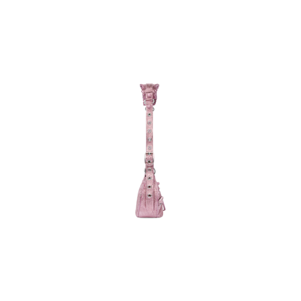 4ee002d1c263be31505ea359274df8a6 WOMEN'S LE CAGOLE XS SHOULDER BAG WITH RHINESTONES IN PINK