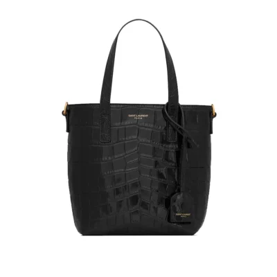 YSL Paris Mini Toy Shopping In Crocodile-Embossed Leather