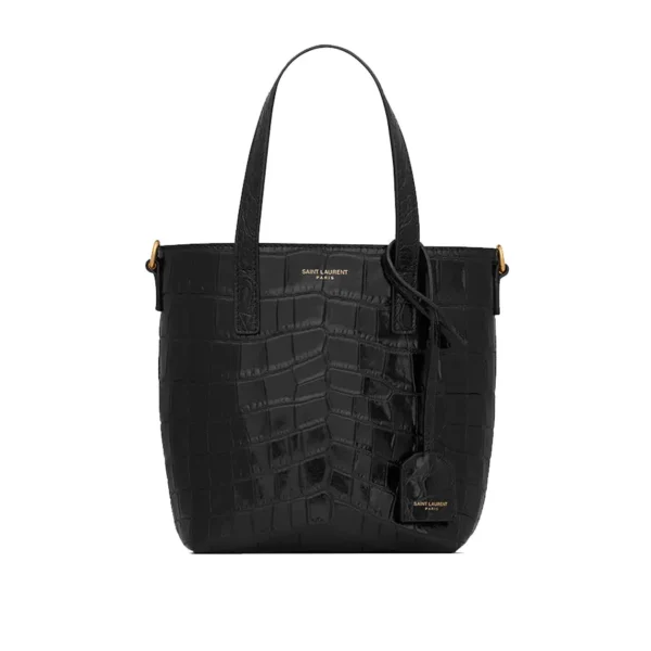 YSL Paris Mini Toy Shopping In Crocodile-Embossed Leather