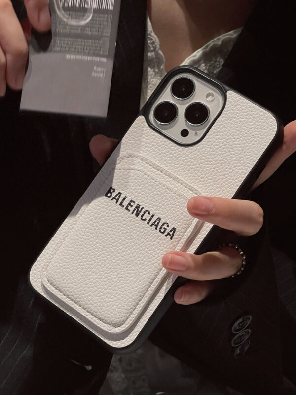 5-24 Balenciaga Leather iPhone Wallet Case
