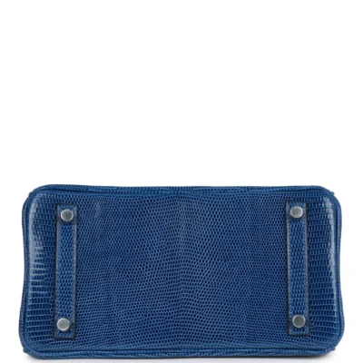 Hermès Birkin 25 Bleu Saphir Lizard Palladium Hardware