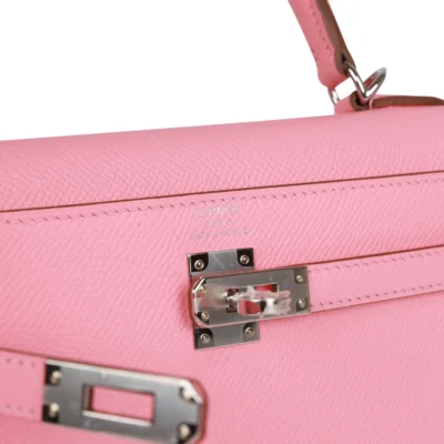 Hermès Kelly Sellier 25 Rose Confetti Epsom Palladium Hardware