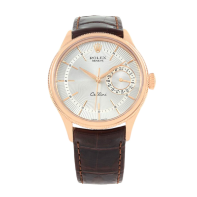 Rolex Cellini m50515-0008 39MM Silver Dial Rose Gold-tone Case