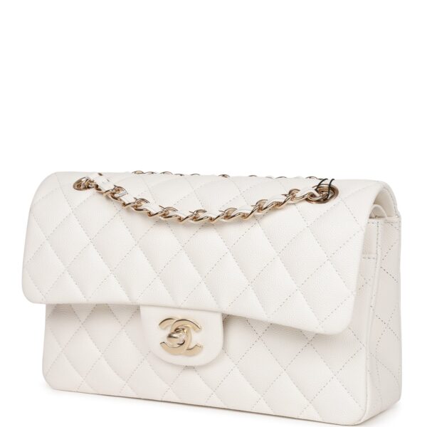 5134cb939dbaef99afc091bac47ed385 Chanel Small Classic Double Flap White Caviar Light Gold Hardware