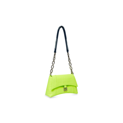 WOMEN'S DOWNTOWN SMALL SHOULDER BAG WITH CHAIN CROCODILE EMBOSSED IN YELLOW