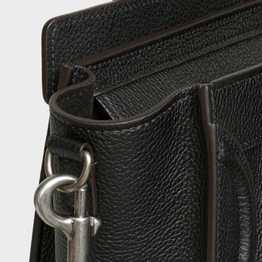 NANO LUGGAGE BAG IN DRUMMED CALFSKIN BLACK