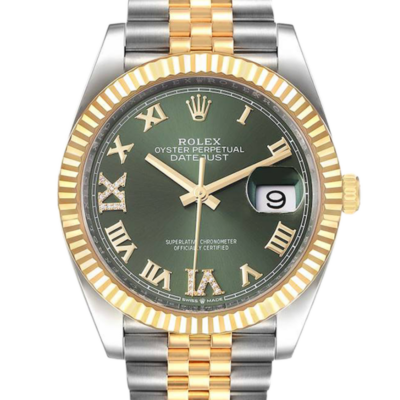 Rolex Datejust m126233-0025 36MM 绿色 表盘 银色调 表壳 腕表