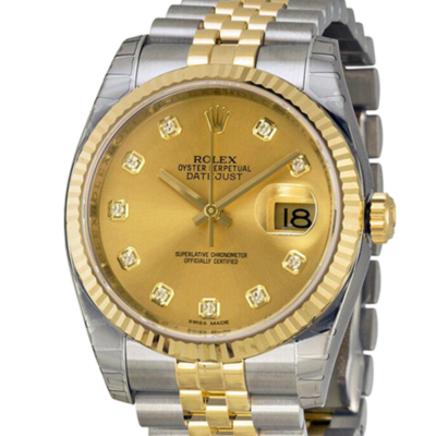 522ee87c8e0b07ec9c2269c6b3e2e755 Rolex Datejust 116233-CDJ 36MM Champagne Dial Silver-tone Case