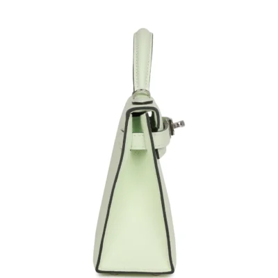 حقيبة هيرميس Kelly Sellier 20 Vert Fizz من جلد إبسوم مع إكسسوارات معدنية من البلاديوم