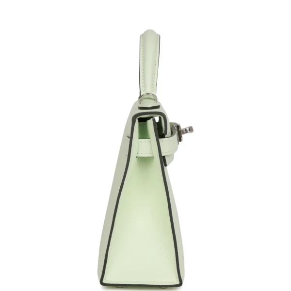 حقيبة هيرميس Kelly Sellier 20 Vert Fizz من جلد إبسوم مع إكسسوارات معدنية من البلاديوم