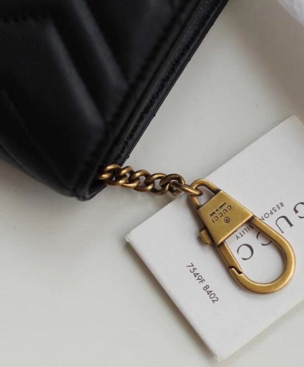 Gucci Marmont GG Mini Quilted Black Leather Cross Body Bag 488426 Black