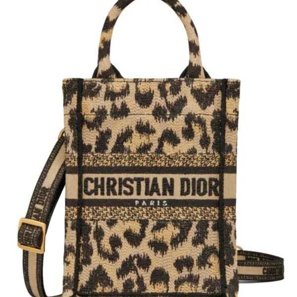 Dior Mini Dior Book Tote Phone Bag Coffee