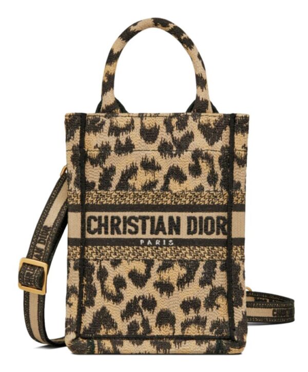 Dior Mini Dior Book Tote Phone Bag Coffee